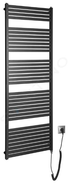 Aqualine Chauffage - Sèche-serviettes Tondi-E, 60x169 cm, 800W, noir mat DE496T