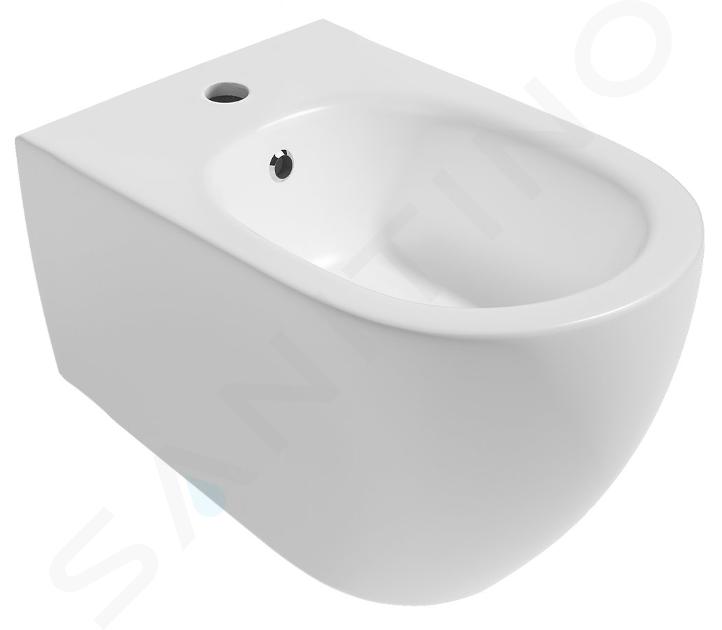 Sapho Isvea - Bidé colgante INFINITY, con rebosadero, orificio para mezclador, blanco 10NF41001