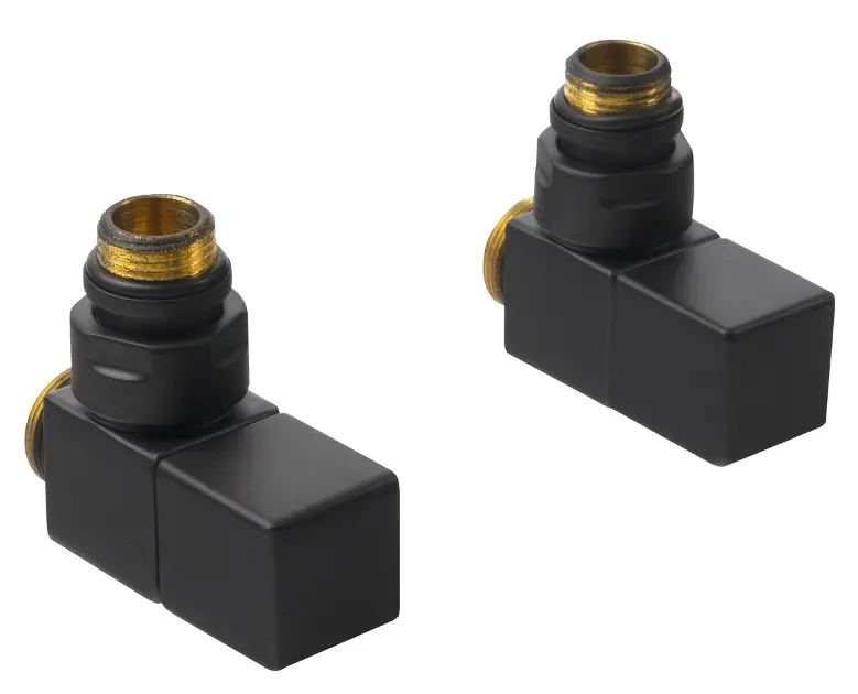 Sapho Cube - Set di valvole di collegamento manuali ad angolo, nero opaco CP4510BS