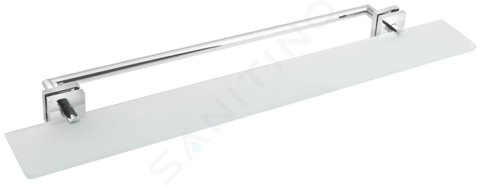 Sapho X-SQUARE - Estante con toallero, longitud 80 cm, cristal esmerilado/cromo XQ458