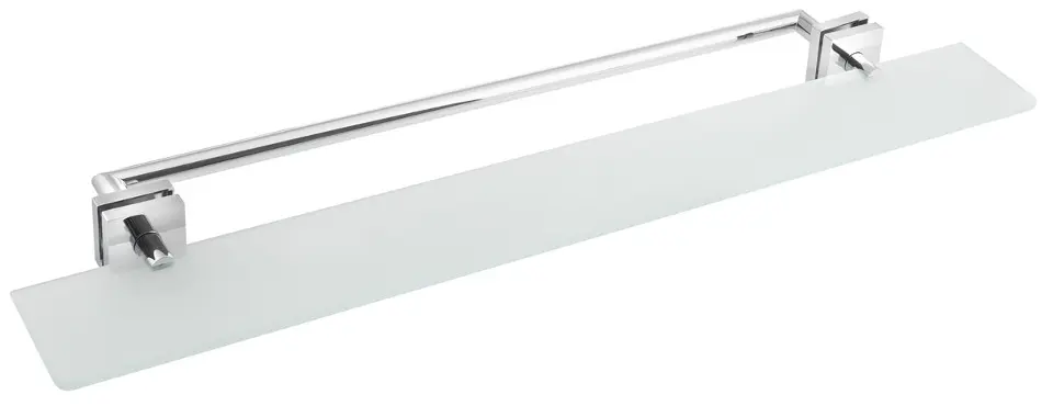 Sapho X-SQUARE - Planchet met handdoekhouder, lengte 80 cm, melkglas/chroom XQ458