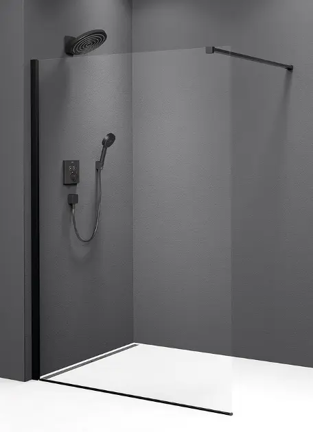 Polysan Modular Shower - Paravan za tuš 80 x 200 cm, prozirno staklo/mat crna MS1-80B