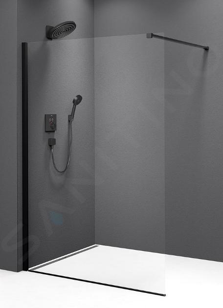 Polysan Modular Shower - Mampara de ducha 80x200 cm, negro mate/cristal transparente MS1-80B