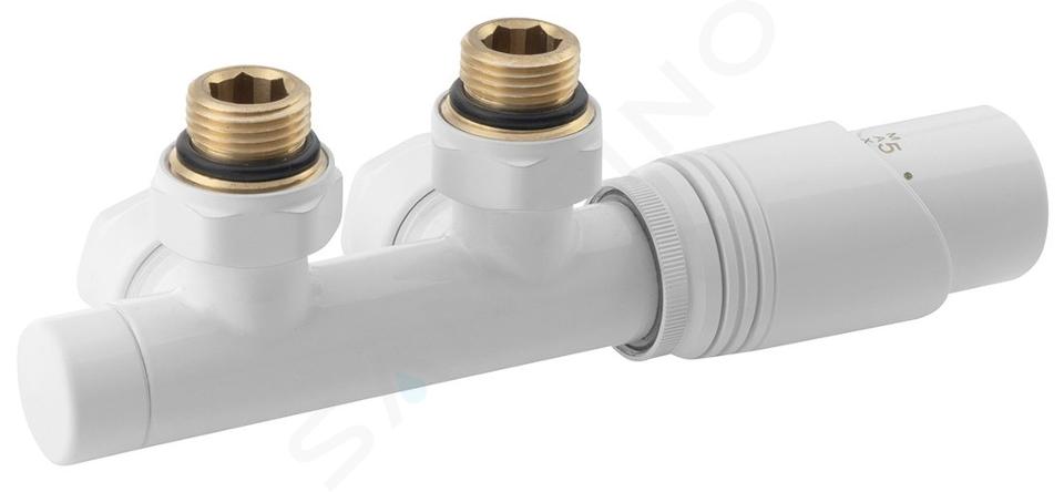 Bruckner Wicher - Kit de raccordement thermostatique, raccordement central 50 mm, blanc 600.311.4