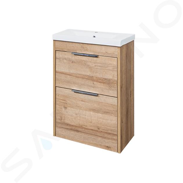 Mereo Vigo - Skříňka s umyvadlem 51x72x40 cm, 2 zásuvky, dub Riviera CN320