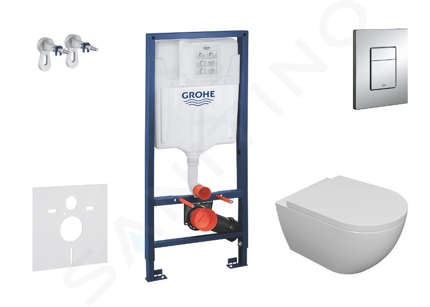 Grohe Rapid SL - Set predstenovej inštalácie, klozetu Oudee a dosky softclose, tlačidlo Skate Cosmopolitan, chróm SANI11BA1100