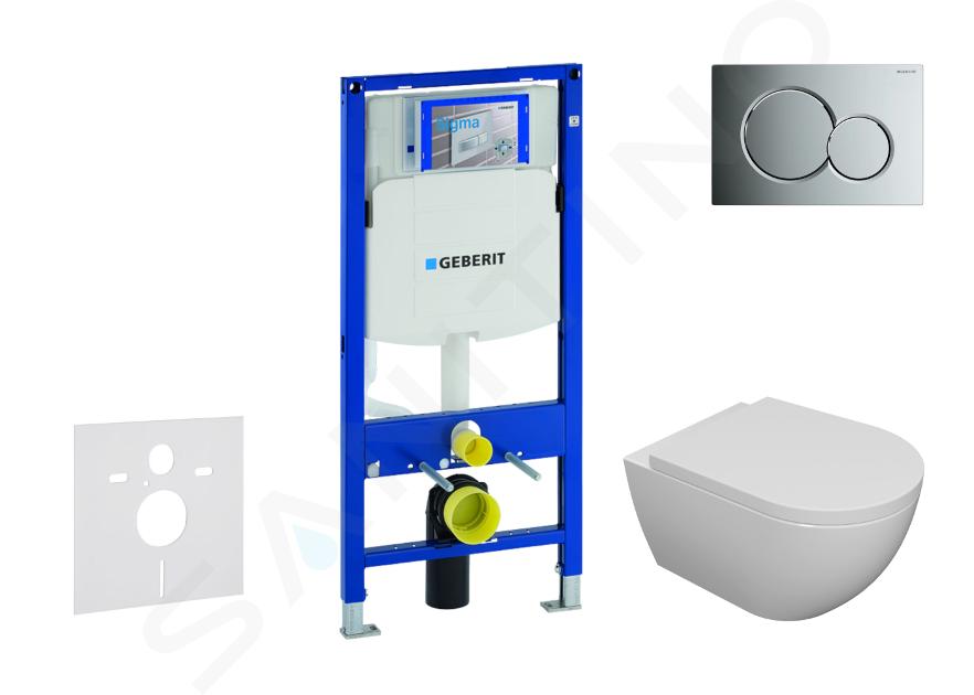 Geberit Duofix - Set předstěnové instalace, klozetu Oudee a sedátka softclose, tlačítko Sigma01, lesklý chrom SANI11CA1100