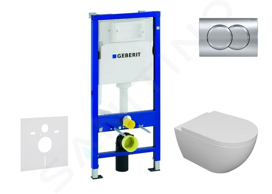 Geberit Duofix - Set předstěnové instalace, klozetu Oudee a sedátka softclose, tlačítko Delta01, lesklý chrom SANI11CA1104