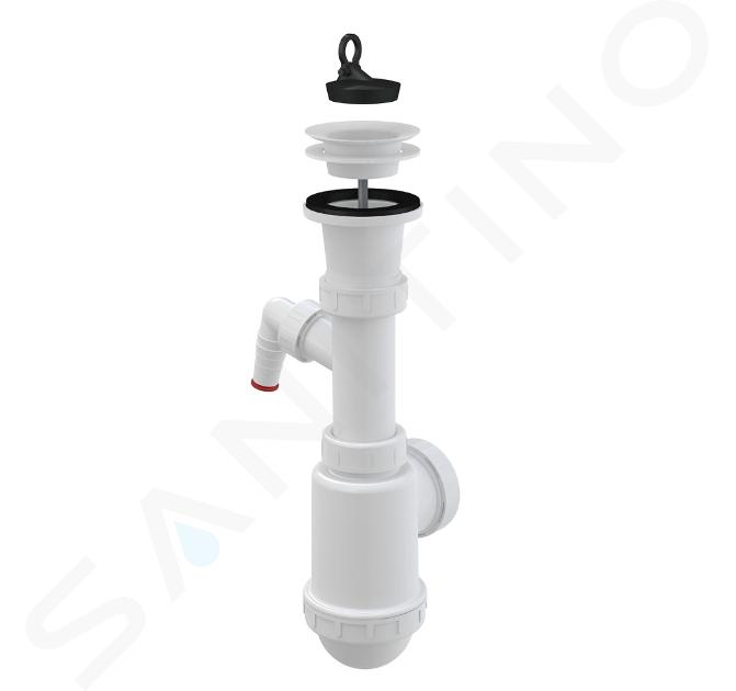 Alcadrain Siphons - Siphon pour évier, avec raccord, en plastique A442P-DN50/40