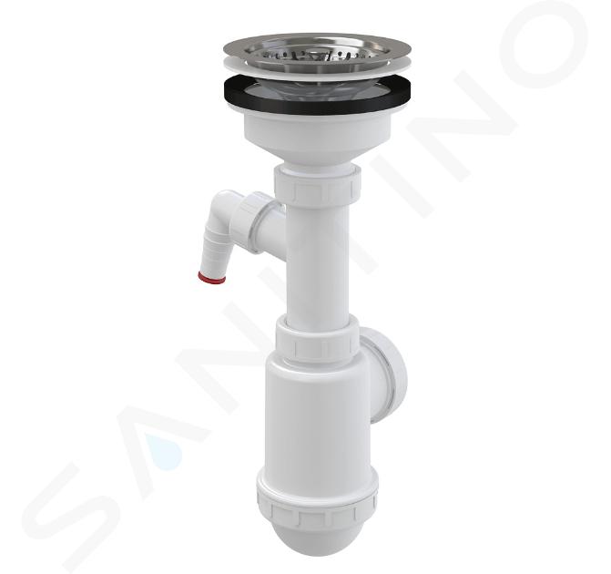 Alcadrain Siphons - Siphon pour évier, avec raccord, en plastique A446P-DN50/40