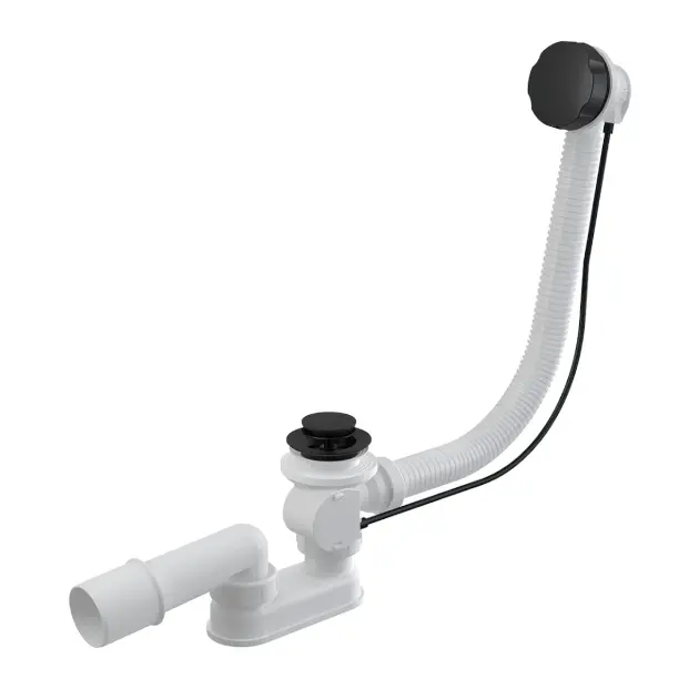 Levně Alca Odtokové soupravy - Vanová odtoková a přepadová souprava, délka 1200 mm, matná černá A55BLACK-120