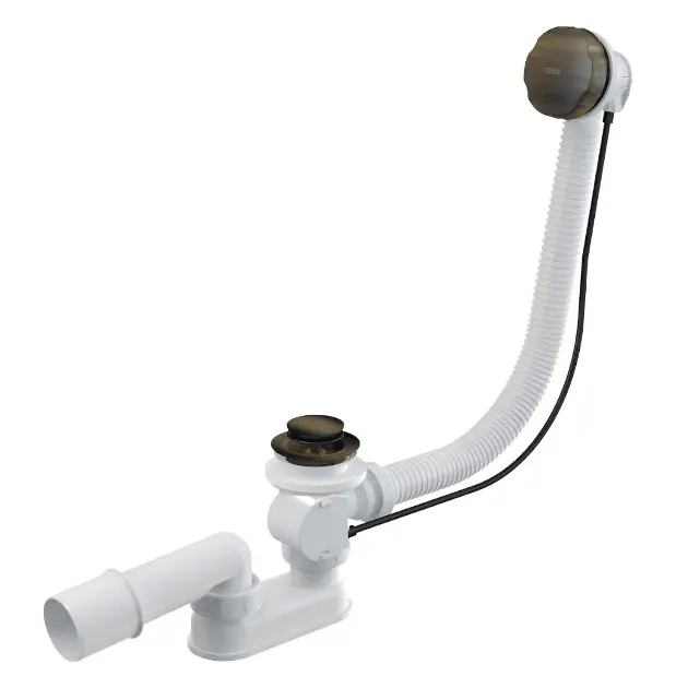 Alcadrain Seturi de scurgere - Set de scurgere și revărsare pentru cadă de baie, lungime 570 mm, bronz antic A55ANTIC