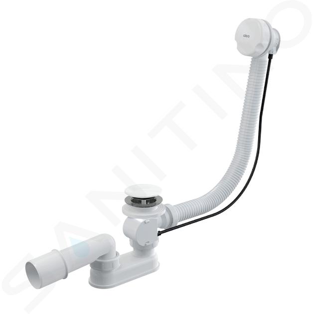 Alcadrain Sistemi di scarico - Set di scarico e troppopieno per vasca da bagno, lunghezza 800 mm, bianco A51BM-80