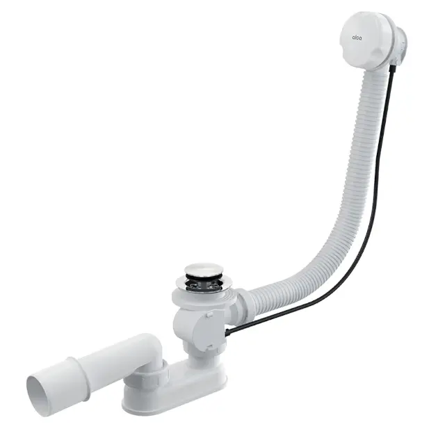 Alcadrain Ablaufgarnituren - Badewannenab- und -überlaufgarnitur, Länge 800 mm, weiß/chrom A51B-80