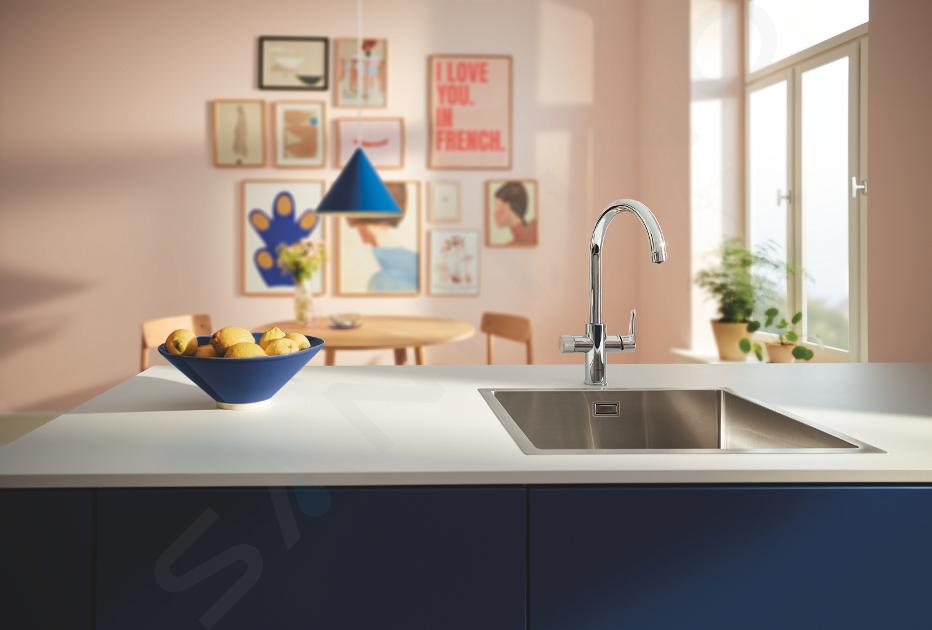 Kit grifo cocina Blue Pure Baucurve Grohe. Con filtro de agua con carbón  activo