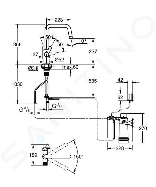 depuratore grohe blue, 33249001, groheblue, sistema filtrante grohe,  doccetta, rubinetto, grohe, miscelatore, Grohe Blue 33249 Miscelatore con  sistema filtrante. Bagno e ricambi - Vendita di ricambi e accessori per il  bagno