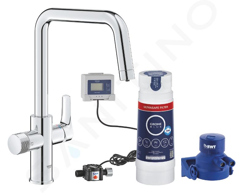 Grohe Blue Pure - Set Spültischarmatur Start mit Ultrasafe-Filter, Chrom 30594000