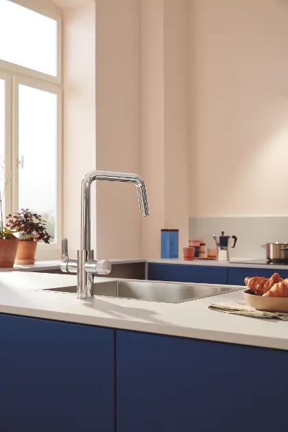 Grifo Grohe Blue Pure Baucurve de cocina con osmosis