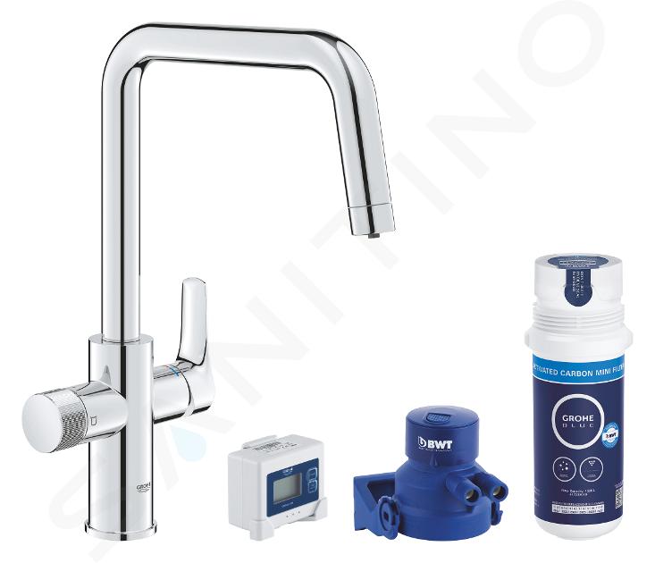 Grohe Blue Pure - Set Spültischarmatur Start mit Filterfunktion, Chrom 30596000