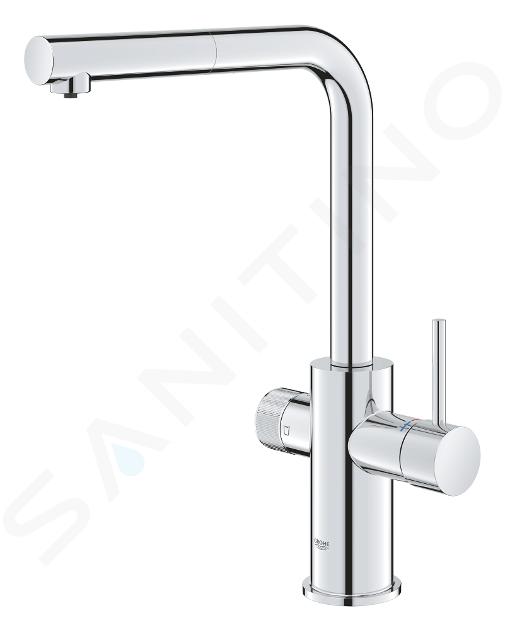 Grohe Blue Pure - Miscelatore da lavello Minta con funzione di filtraggio e  bocca di erogazione estraibile, cromo 30601000