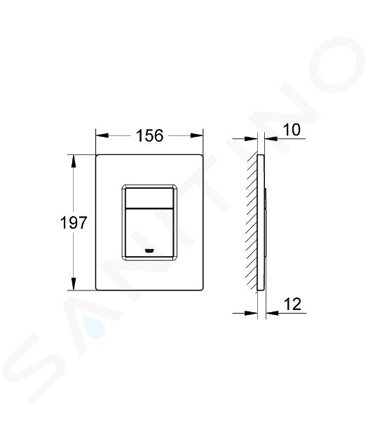 Grohe Bouton chasse d'eau double commande Chromé 49526000