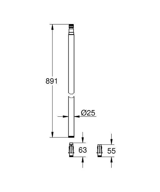 Asta Doccia Verticale Grohe 48498000 In Acciaio Inox Per Sistemi Euphoria SmartControl