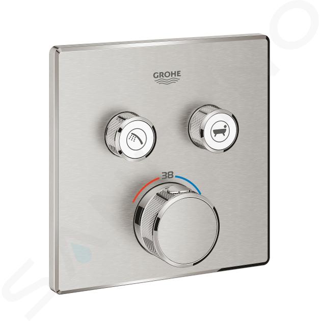 Grohe Grohtherm SmartControl - Miscelatore termostatico ad incasso a 2 utenze, supersteel 29124DC0