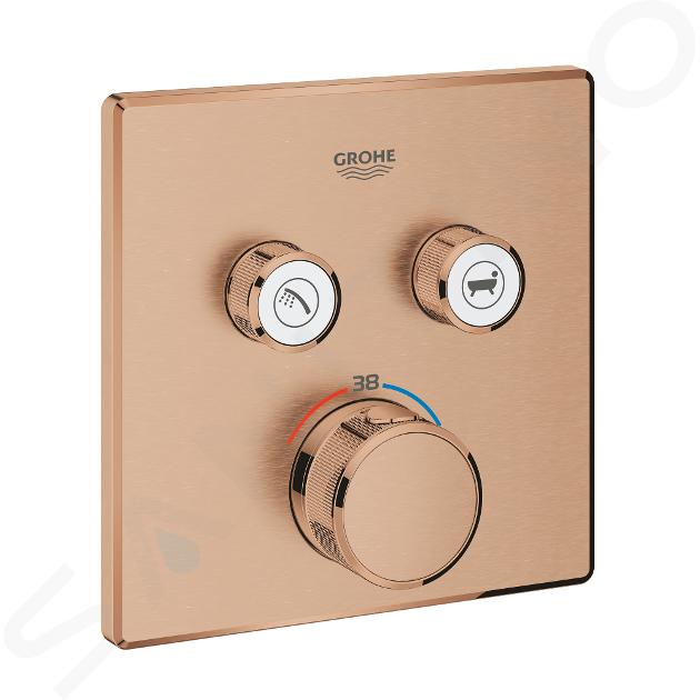 Grohe Grohtherm SmartControl - Miscelatore termostatico ad incasso a 2 utenze, Warm Sunset spazzolato 29124DL0