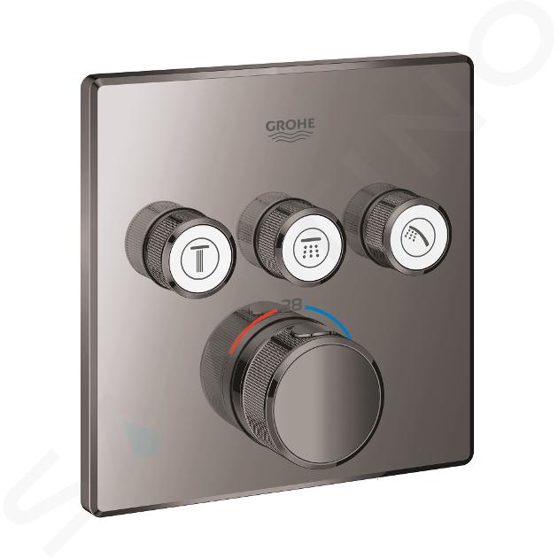 Grohe Grohtherm SmartControl - Thermostatarmatur für Unterputzmontage, 3 Ventile, Hard Graphite 29126A00