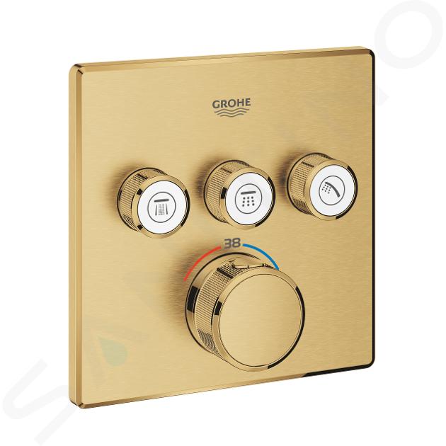 Grohe Grohtherm SmartControl - Miscelatore termostatico ad incasso a 3 utenze, Cool Sunrise spazzolato 29126GN0