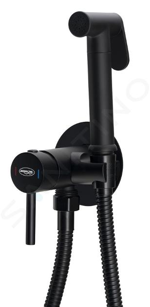 Aqualine Duchas de bidé - Grifo empotrado de bidé con ducha, negro mate SK302B