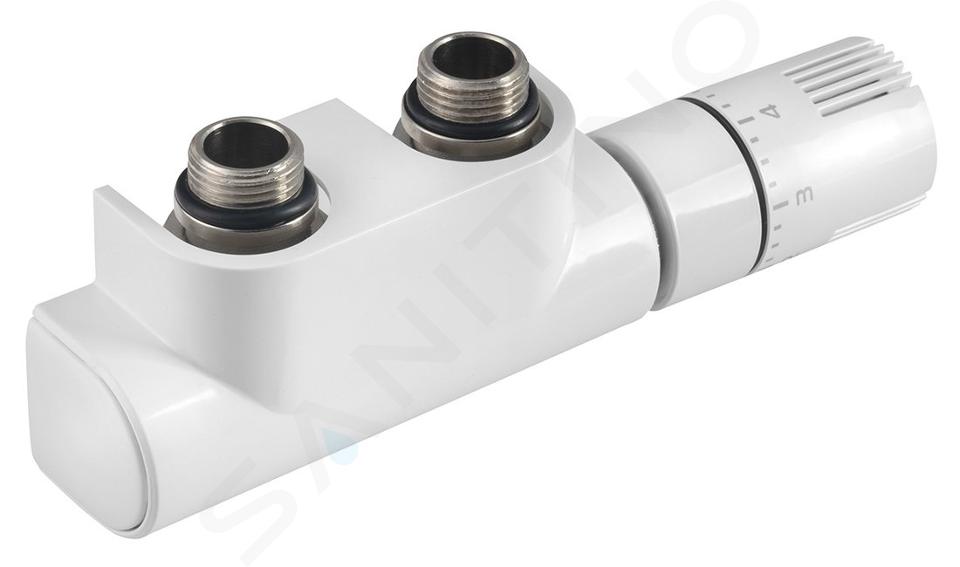 Aqualine Accessori - Set di valvole di connessione termostatico per attacco centrale, bianco CP9720S