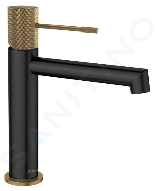 Sapho Solaris - Grifo de lavabo, negro mate/oro WD002G