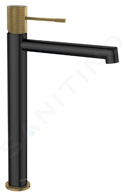 Sapho Solaris - Grifo de lavabo, negro mate/oro WD006G