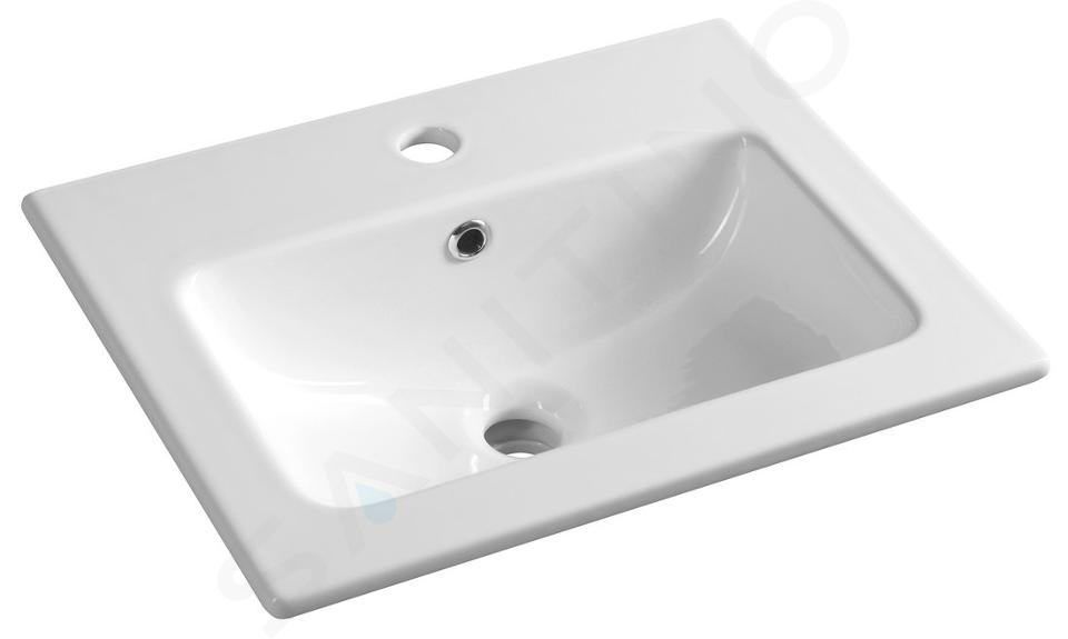 Sapho Lavabi - Lavabo 50x40 cm, con troppopieno e foro per miscelatore, bianco 44050