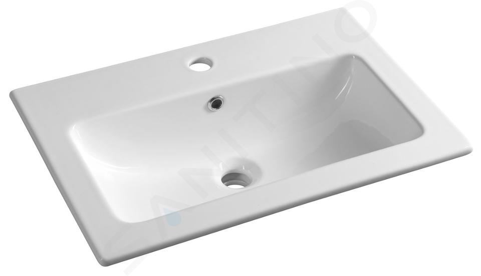 Sapho Lavabi - Lavabo 600x400 mm, con troppopieno, con foro per miscelatore, bianco 44060