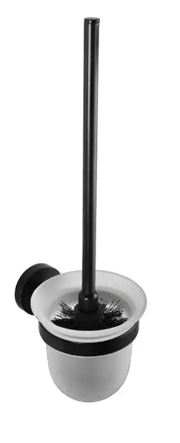 Levně Sapho X-Round - WC štětka nástěnná s držákem, matné sklo/černá XR303B