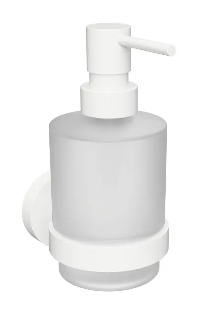 Sapho X-Round - Дозатор за сапун с държач, матирано стъкло/бял XR103W