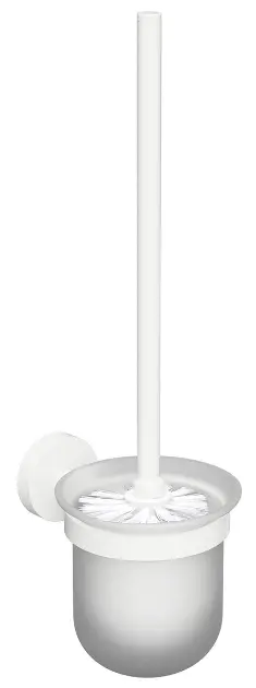 Sapho X-Round - Zidni držač za četku za WC školjku, matirano staklo/bijela XR303W
