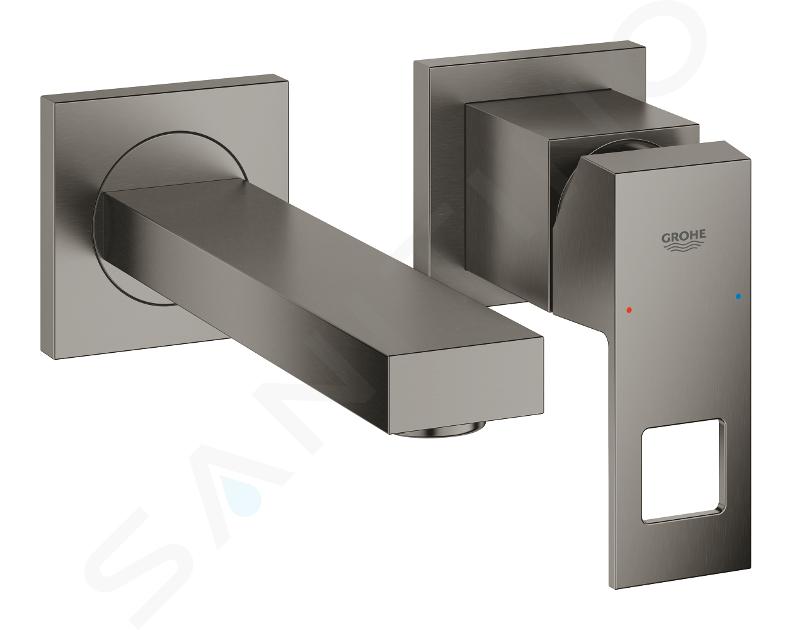 Grohe Eurocube - Miscelatore ad incasso per lavabo, montaggio a 2 fori, Hard Graphite spazzolata 19895AL0