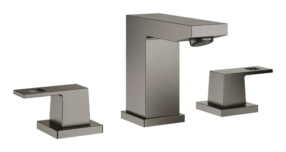 Grohe Eurocube - Mitigeur de lavabo avec vidage, installation à 3 trous,Hard Graphite brossé 20351AL0
