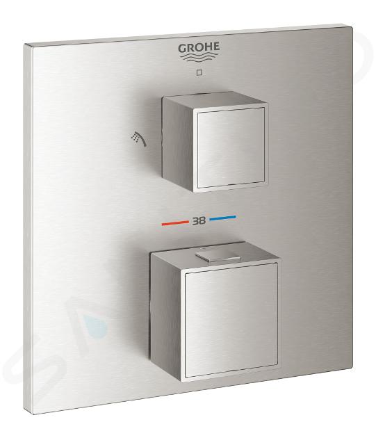 Grohe Grohtherm Cube - Unterputz-Thermostatarmatur für 2 Verbraucher, Supersteel 24154DC0