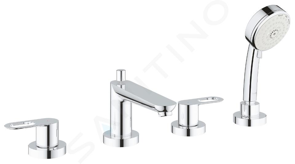 Grohe BauLoop - Mitigeur au bord de baignoire, installation 4 trous, chrome 2511900A