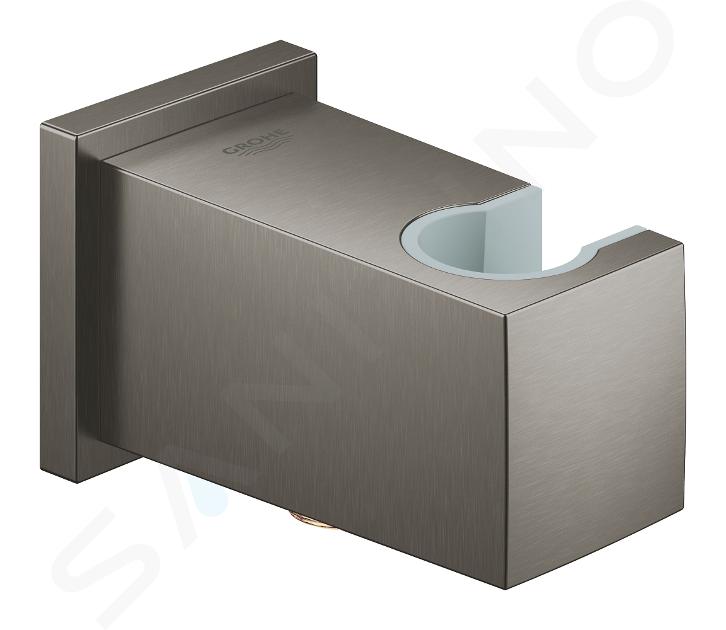 Grohe Euphoria Cube - Presa d'acqua a muro con supporto doccia, Hard Graphite spazzolata 26370AL0