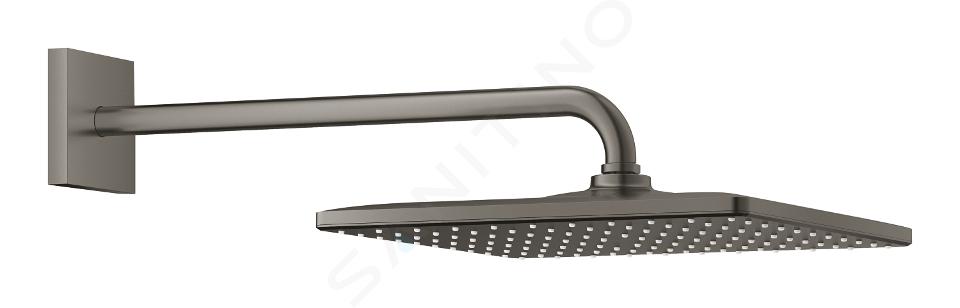 Grohe Rainshower - Douche de tête 310, Mono Cube 9,5 l/min, 1 jet, bras de douche 42 cm, Hard Graphite brossé 26564AL0