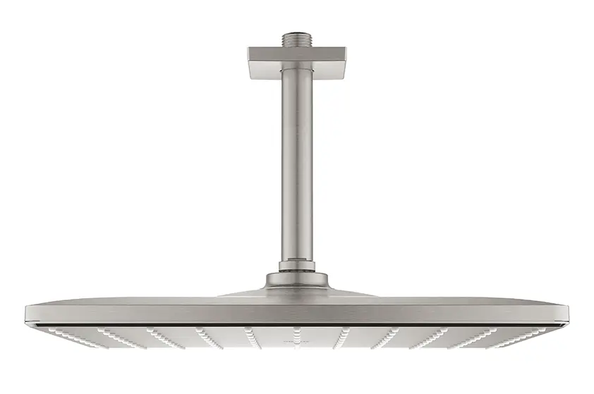 Levně Grohe Rainshower - Hlavová sprcha 310 Mono Cube 9,5 l/min, se stropním ramenem, supersteel 26566DC0