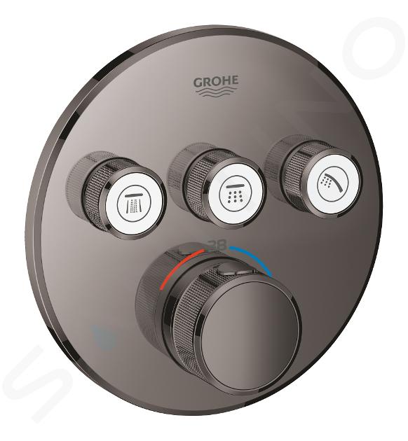 Grohe Grohtherm SmartControl - Baterie termostatată de duș cu montare încastrată, 3 ventile, Hard Graphite 29121A00