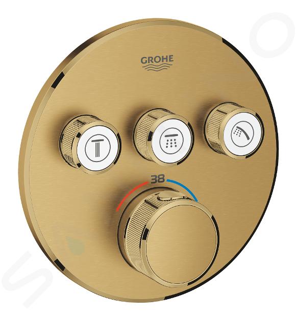 Grohe Grohtherm SmartControl - Thermostat-Duscharmatur, Unterputzmontage, mit 3 Absperrventilen, Cool Sunrise gebürstet 29121GN0