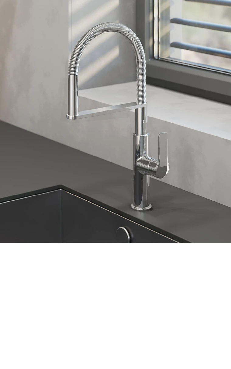 kielle Magnus - Køkkenarmatur med flexiarm, chrome 10516100