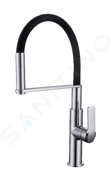 kielle Magnus - Kitchen mixer tap with flexi arm, chrome/black 10516110